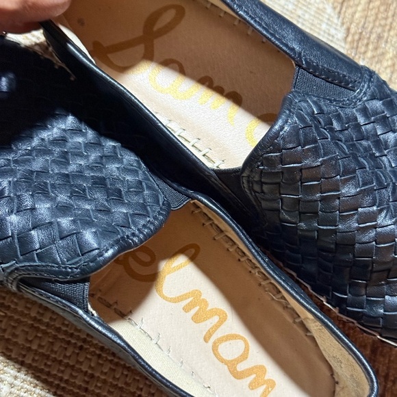 SAM EDELMAN CATHERINE Black Leather Espadrille Platform Flats Loafers US 9.5 EUC - Picture 9 of 9